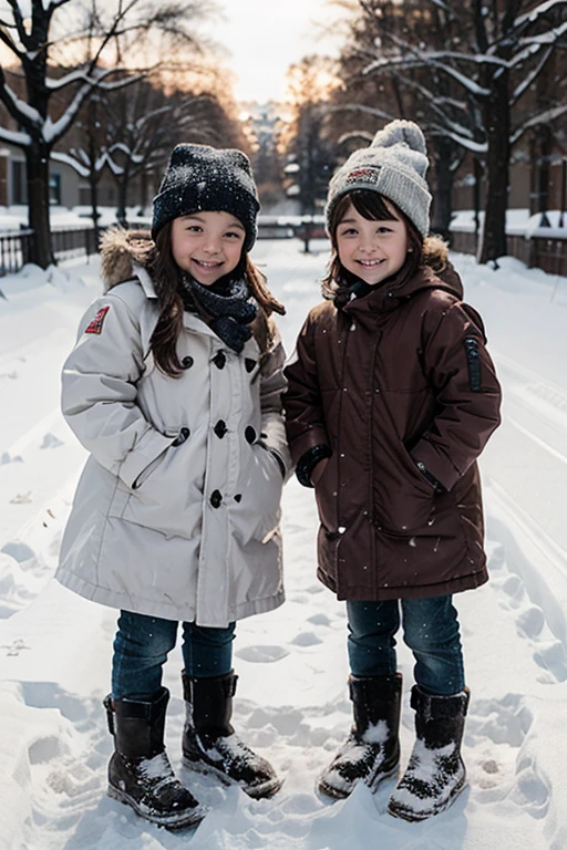 children in the snow