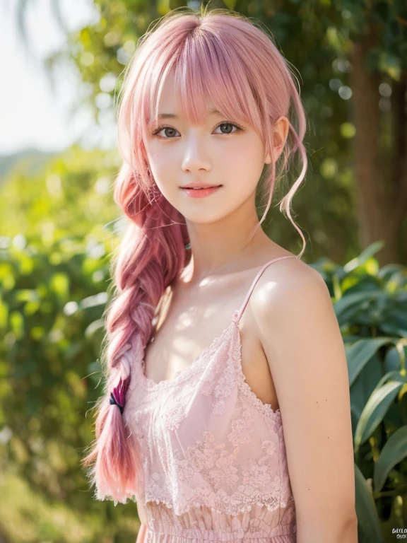 (spread pussy:1.3),Browsing Caution, One Girl, (beautiful girl, Delicate girl:1.3), (:1.3),
break, Very beautiful eyes, (Symmetrical eyes:1.3),
break, Small breasts, Brown eyes, Parted bangs, Pink Hair, (ponytail), (Upper teeth, The best smile:0.2),
break, (Eye and facial details:1.0),
break, (masterpiece, highest quality, Very detailed, Detailed face, 8k),Pink Hair,Fluffy hair,美しいPink Hair,Wide-angle,whole body,Exposing the breasts,Lace dress