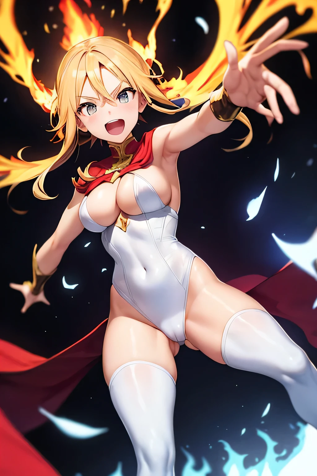 Super heroina con traje de fuego version anime 