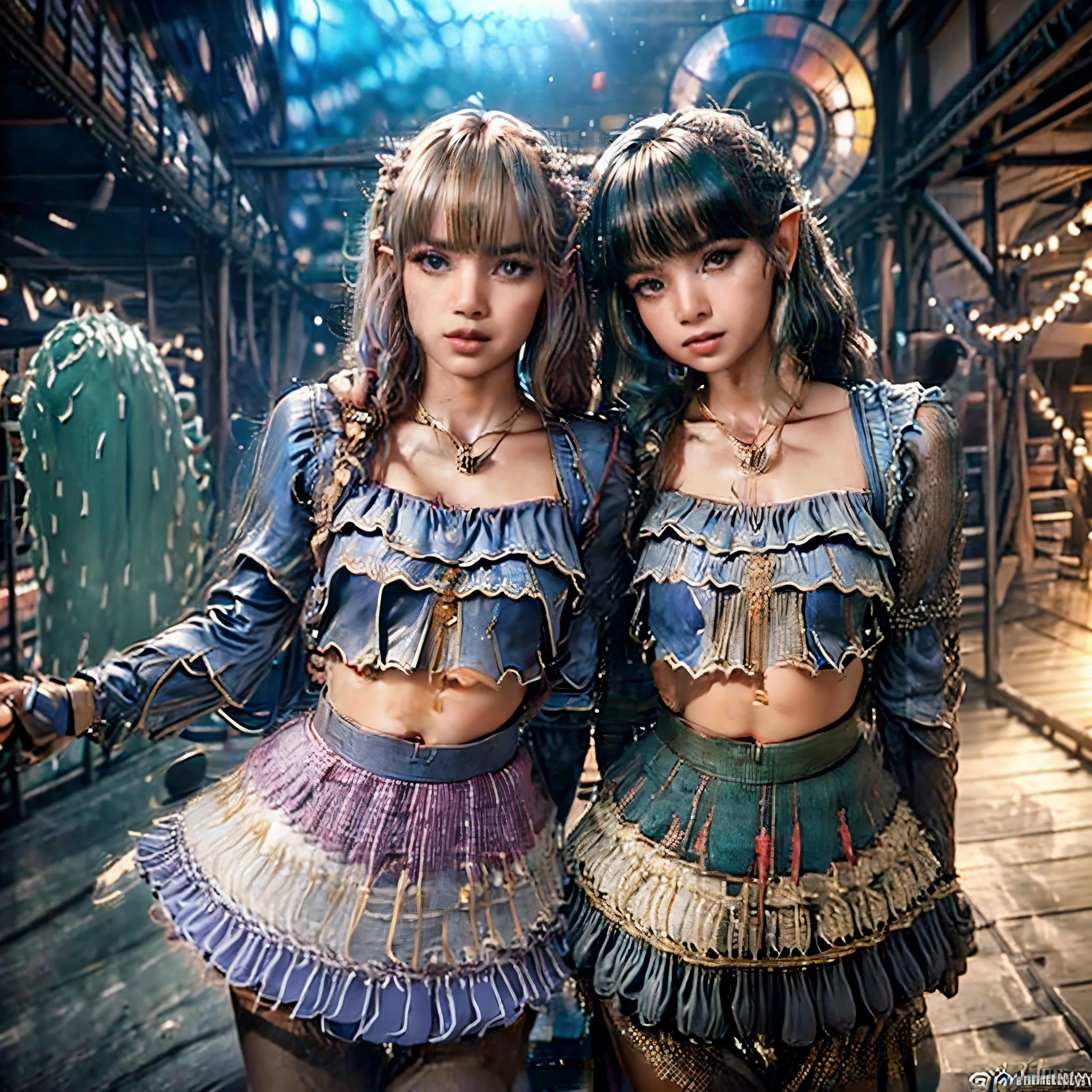 a beautiful elven dancer, 1 girl, rainbow hair, rainbow sheer silky billowing dress, doing a sultry dance with grand sweeping movements, in a royal banquet hall, best quality, 8k, highres, masterpiece, ultra-detailed, realistic, photorealistic, photo-realistic, HDR, UHD, studio lighting, ultra-fine painting, sharp focus, physically-based rendering, extreme detail description, professional, vivid colors, bokeh, fantasy, magical, ethereal