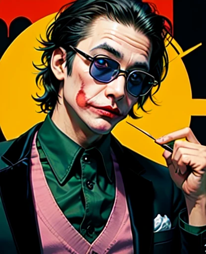 Joker Community Logo 1024 x 576 pixels,Wear glasses,Writer&#39;s career,library scene,Asia,scary