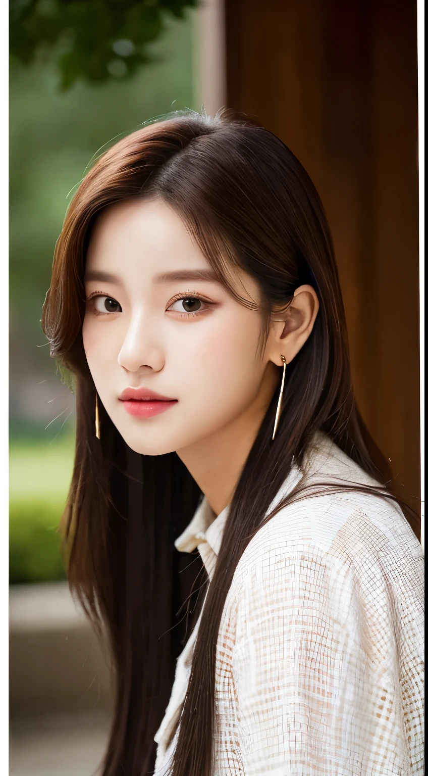 arafed woman in a plaid dress and a white shirt, portrait of jossi of blackpink, jaeyeon nam, jinyoung shin, captured on canon eos r 6, headshot profile picture, taejune kim, portrait of female korean idol, gongbi, kim doyoung, red velvet, yanjun chengt, sakimichan, heonhwa choe