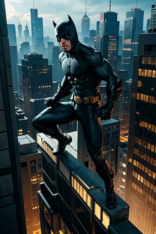 Scott Adkins as Batman on top of a building