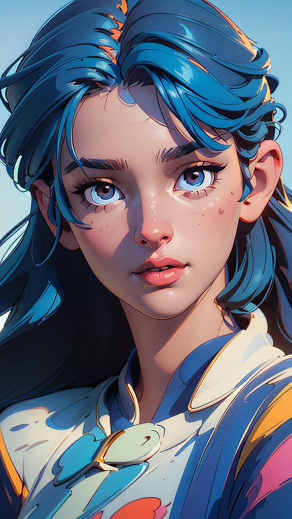 a beautiful boy with a short blue hair, brown eyes, close-up view, solo, in a sunny background, (best quality,4k,8k,highres,masterpiece:1.2),ultra-detailed,(realistic,photorealistic,photo-realistic:1.37),detailed skin,extremely detailed face,detailed eyes,detailed lips,detailed hair,highly detailed,intricate details
