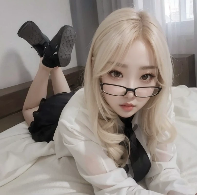 Roseanne Park, cabello rubio, lacio, labios carnosos, Doll lips, ojos grandes.