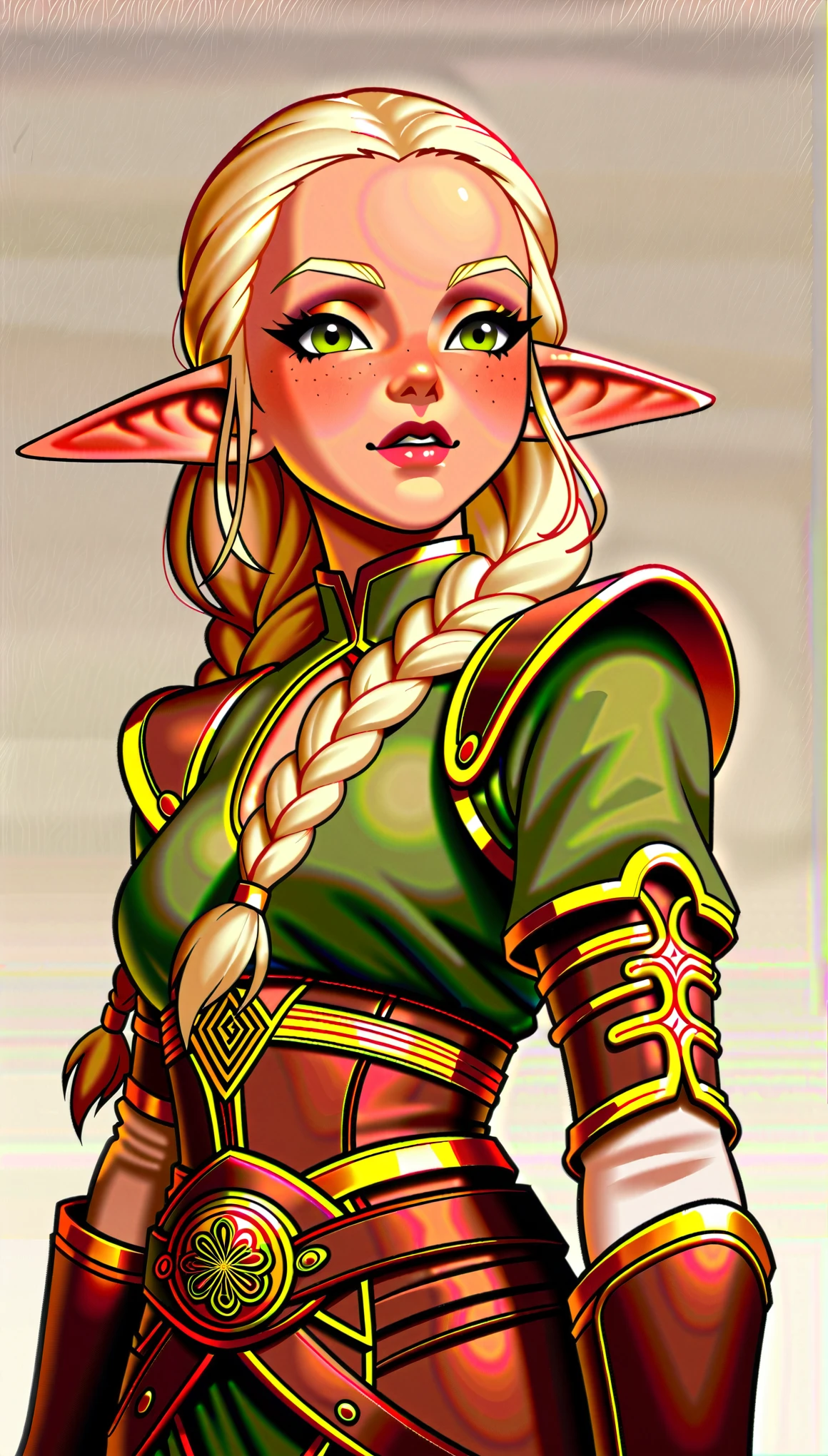 score_9,score_8_up,score_7_up,Elf，Long ears，Pointy ears，Fighter，Alien，arms，braid
