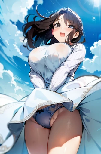 Underwear with less fabric area、blush、Big Tits、Huge breasts、Underwear that is digging in