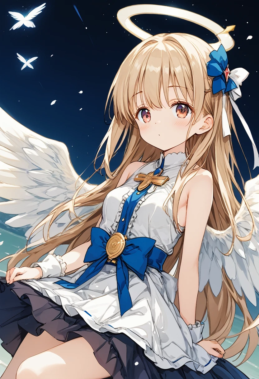 masterpiece, 8k, Girl, Small breasts, 12yo, Angel, Light, god々Shii, まぶShii
