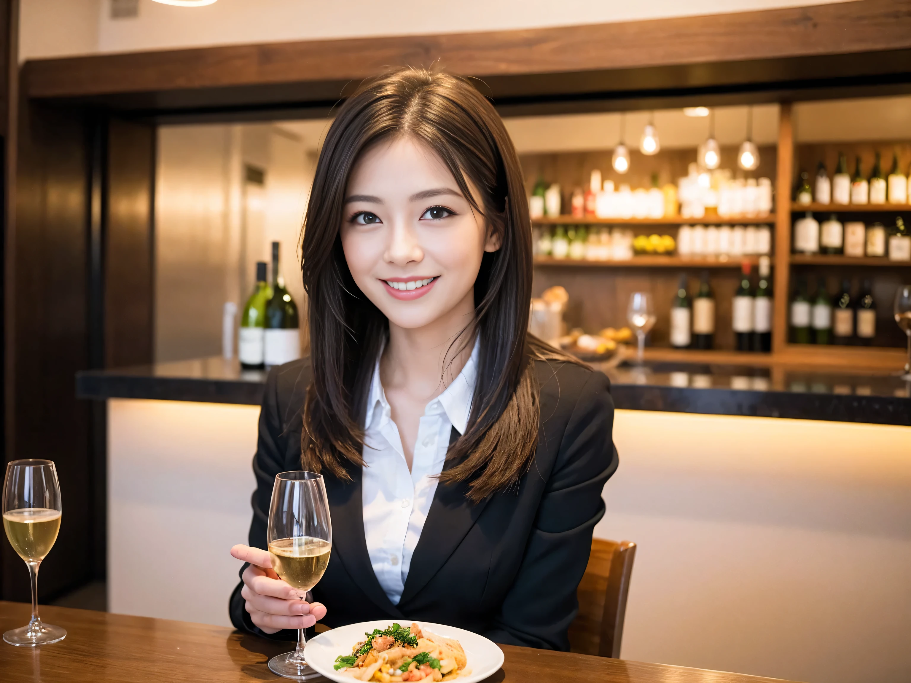 ((highest quality、8k、masterpiece:1.3))、1 male、1 woman who resembles Satomi Ishihara、Couple、Spouse、Couple、The body is slim、((Bob Hale、Straight hair:1.2)), (Realistic, Intricate details:1.2), Wine glass on the table、Put the light on your face、 Amazing view of the sunset sky and clouds、Amazing mountain views、A bright smile、The wonderfulness of smile、Bright image、The beauty of wine, Beautiful Face, blue eyes, The light shines on your face, Blushing, short hair,Bright Face、 (Age 37), 39 years old, red wine 、Appetizers、Italian food、Wine bottle、Champagne、sparkling wine、Two beauties、Brown Hair、Shortcuts、Long sleeve shirt、dress、Pretty Woman 1, (Slim face), (The body is slim), (Brown Hair), (Shortcuts), cheeks turn a little red,Attractive beauty、restaurant, In a prominent place (From the waist up) Nova Frog Style, actress, model, Upper Body, White wine, slim, wine glass, A wine glass placed in the center, smile, (smile: 1.15), Beautiful fine grain, Depth f/2,saturation, High Contrast, Strong light and shadow,Moist Body:1.5、3D texture、Delicate eyes、Brown Hair、The hair is very shiny、