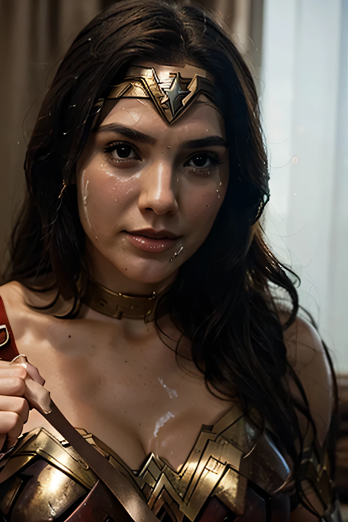 Wonder woman with cum on the face