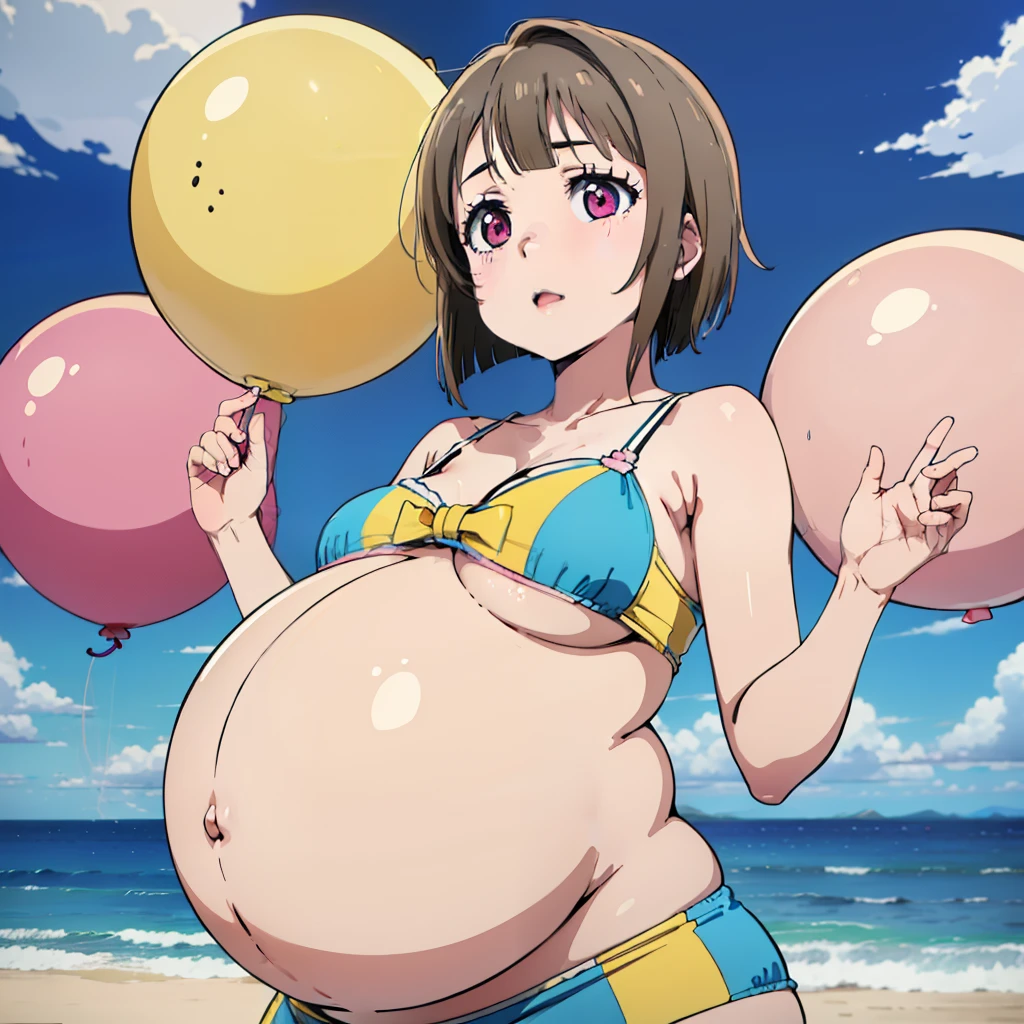 Short hair,Big Baby Bump pregnant, Japanese , Big , nipple, cum, Big Blue Balloons,16 years girl, Big pregnant Belly, Big Pregnant girl, Largest Belly of Pregnant, Huge Pregnancy, background beach,Huge 9 months Pregnancy Belly,huge belly expansion, huge belly girl, pink eyes, Kasumi Nakasu from love live nijigasaki