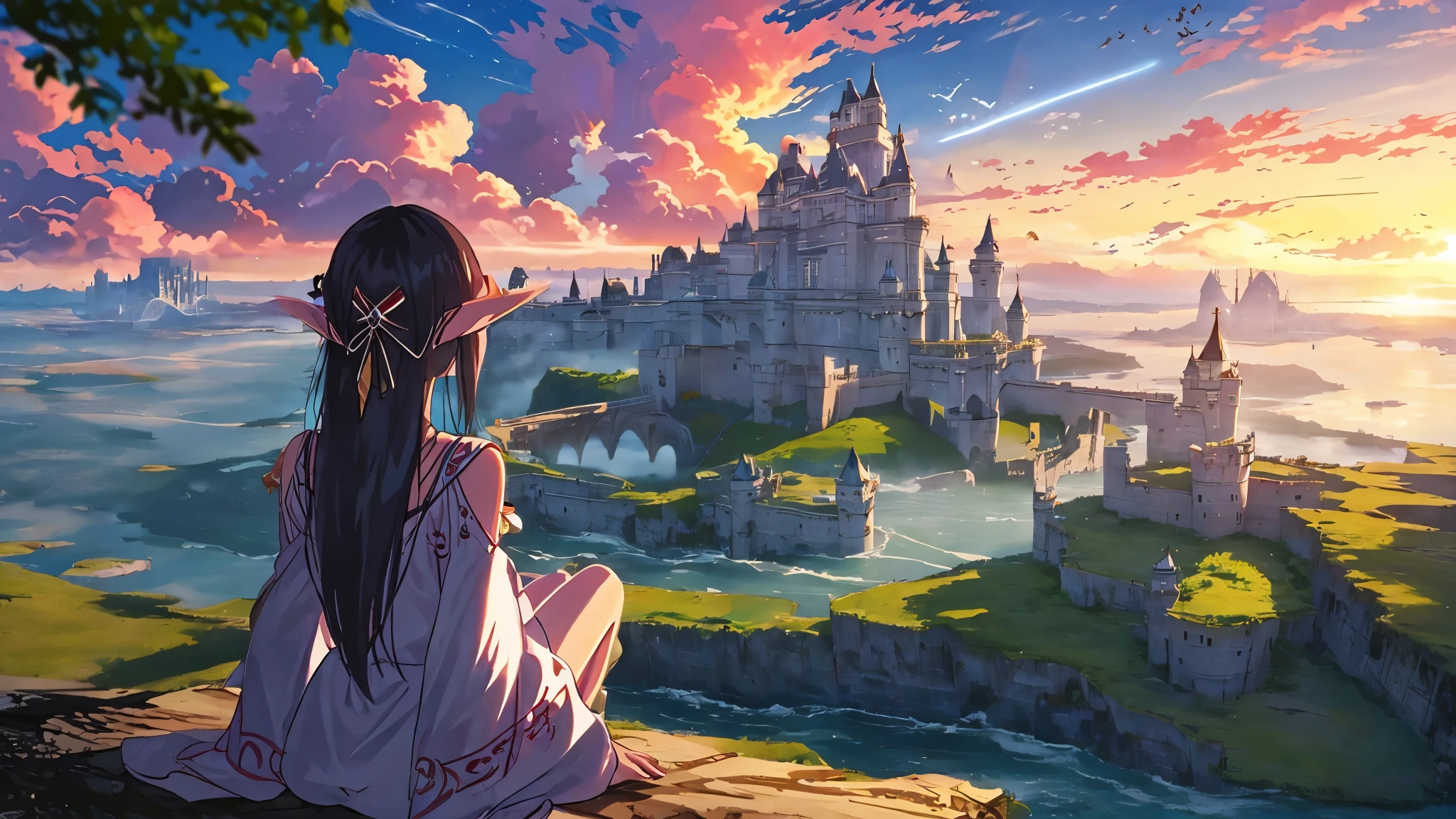 Castle is floating in the sky