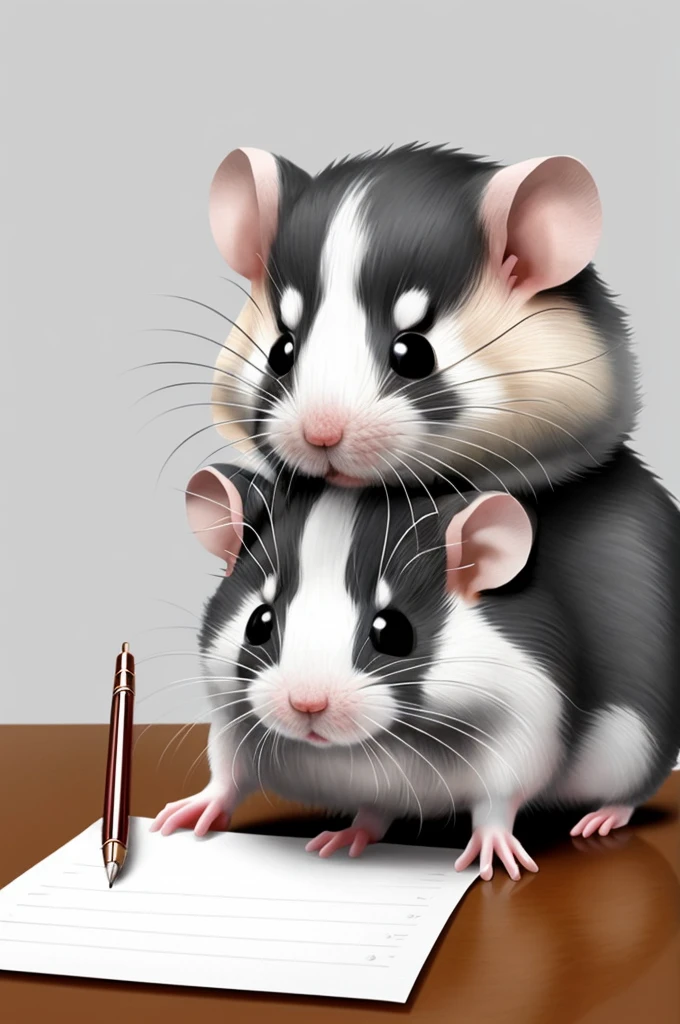 Pen and paper, Red Cliff, Hamster, small Hamster, Red Cliff Hamster, Lovely, looking at the audience, Simple background, Vague, black eyes, No humans, animal, Cat, Practical, animal focus, Whiskers