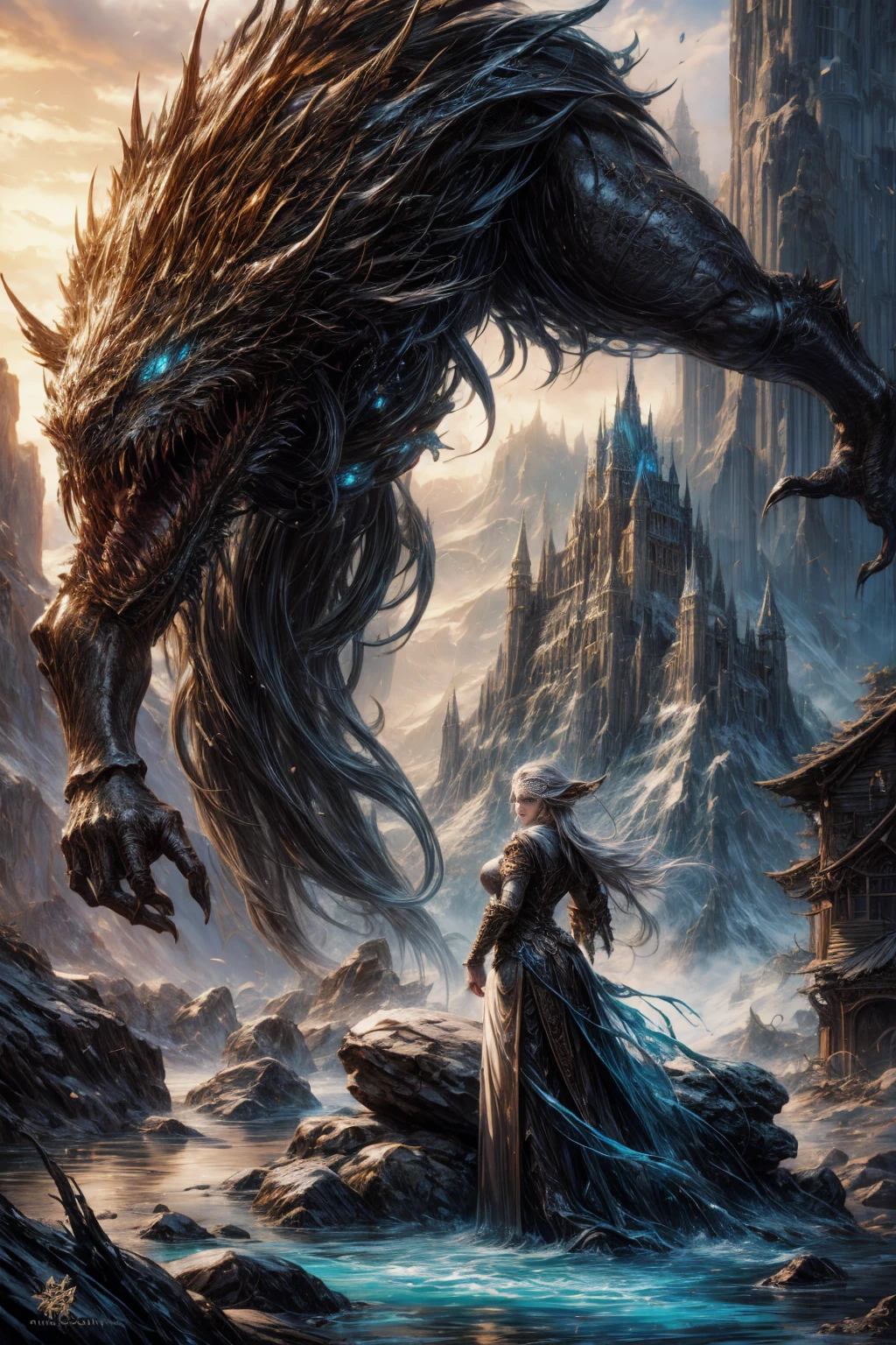 epic fantasy: Imagine and draw epic fantasy scenes, brave elves, magical creatures, imposing castles and surprising landscapes. Let your imagination fly and create fantastic worlds full of adventure and mystery.