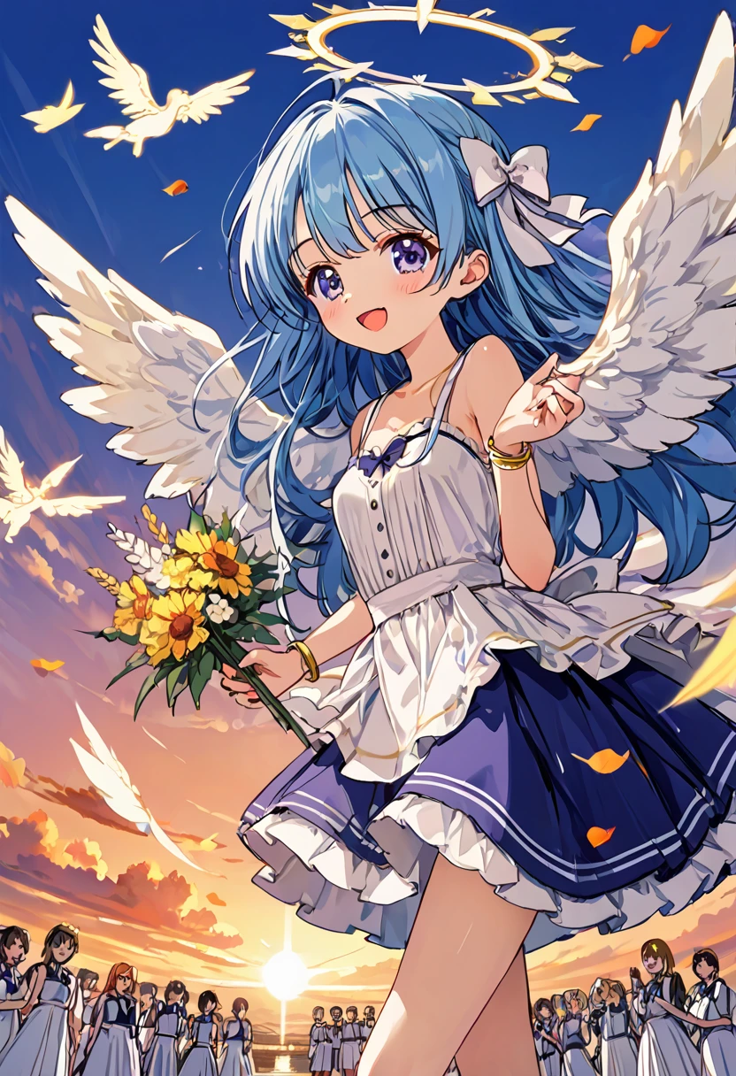 nsfw, masterpiece, 8k, Girl, Small breasts, 12yo, Angel,Lightの羽, Sky, Light, god々Shii, まぶShii