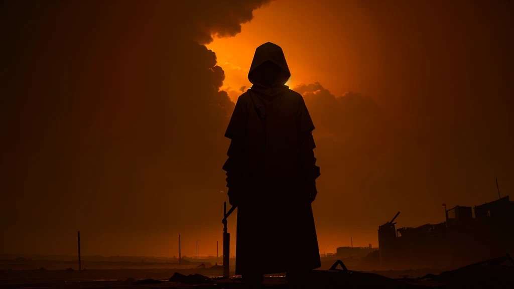 a person in an apocalyptic world