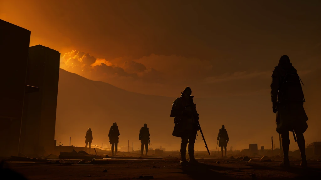 a person in an apocalyptic world
