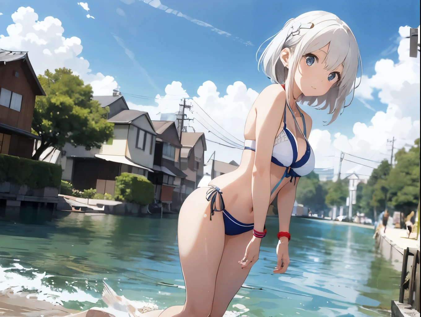 White-haired girl drawn in high resolution Japanese anime style、Group of women taking photos in bikinis, Bikini Model, , A young and cute gravure idol, Posing together in bras, Russian and Japanese mix, sakimichan, Asian woman, Wear a swimsuit, that'that'that'that'that'that'that'that'that'that'that'that'that'It's hot with the shining sun, Japanese Model, Cute Core, sakimichan hdri, Young Gravure Idol, Chubby