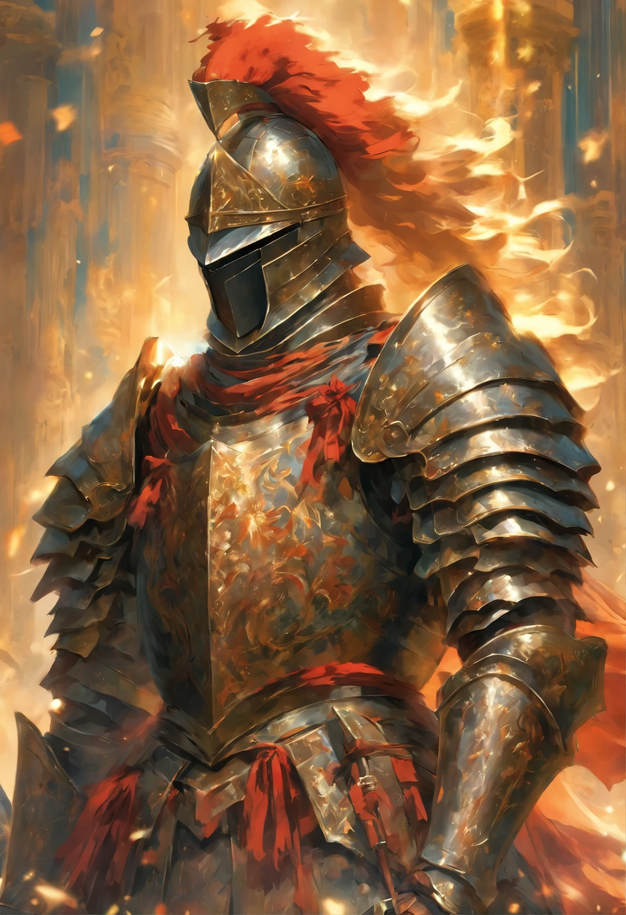 arafed knight in full armor on horseback with sword, a statue by Charles Gleyre, flickr, renaissance, armor made of steel, polished steel armor, intricate renaissance armor, wearing full metal armour, historical armor, medieval armor, beautiful armor, intricate medieval armour, armour merging with body, heavily armored, intricate metal armour, steel armour, suit of armor