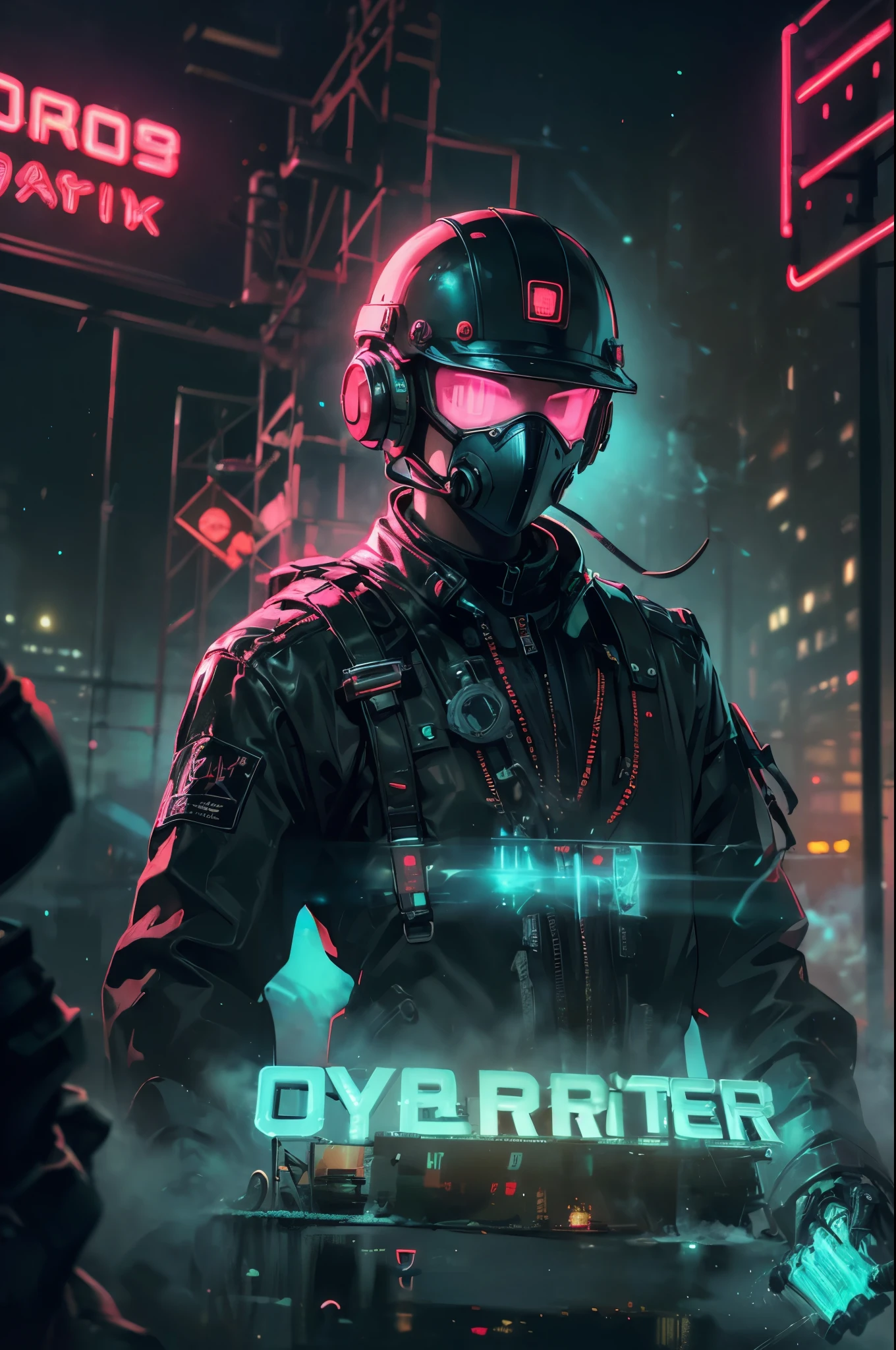 (Good structure),High Dynamic Range,Ultra-high resolution,8k,1 girl,Blurred Background,cyber punk protective clothing,cyber punk protective helmet,glowing helmet,Neon lamp,Neon color,Oblique body,night,Mask Screen Reflection,Depth of written boundary,Upper Body,cyber punk,Ground vehicles,lamp,neon lamp,Pilot Suit,alone