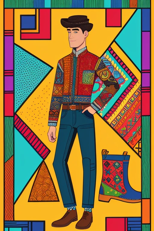 A unique and diverse peg-legged pete, adorned with intricate patterns and textures, rendered in a cartoon style with vibrant colors.