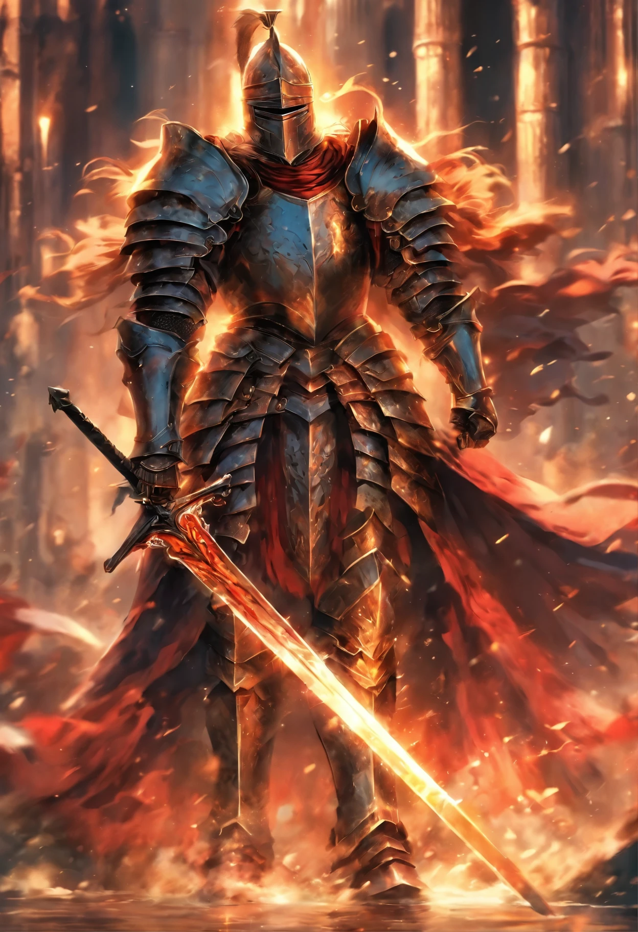 arafed knight in full armor on horseback with sword, armor made of steel, polished steel armor, intricate renaissance armor, wearing full metal armour, historical armor, medieval armor, beautiful armor, armour merging with body, intricate medieval armour, heavily armored, intricate metal armour, steel armour, suit of armor, detailed armour, knights armor, medieval armour