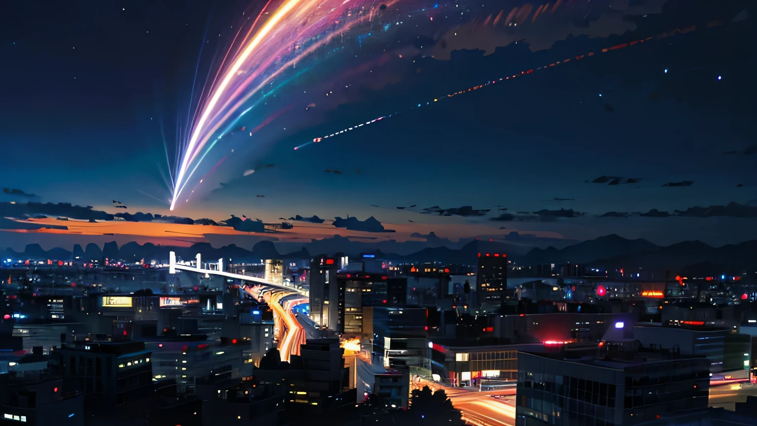 (masterpiece),(highest quality),night、Starry Sky、Tokyo、Shibuya、City、Landscape without people