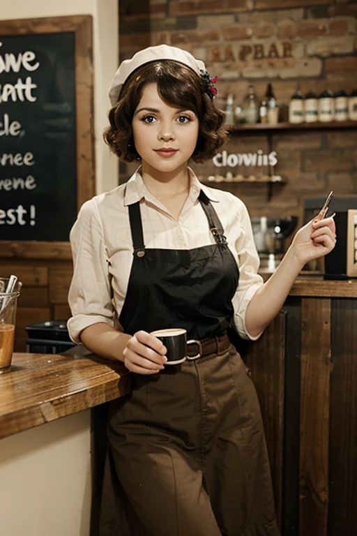 Clara Bow as a pretty cashier for a cafe