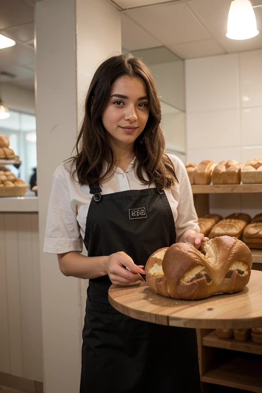 ((mejor calidad)), ((obra maestra)), (detallado), cara perfecta, create a logo for the profile photo of the white bakery, and create 10 photos about the bakery, formato de instagram
