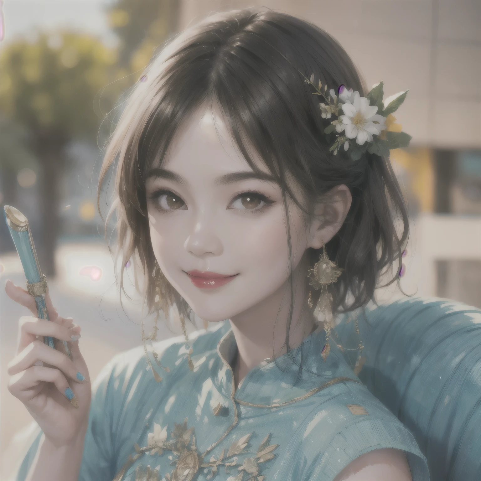 235 20-year-old female, short hair, Summer travel magazine, A kind smile, lipstick, Photo quality, Ultra-realistic