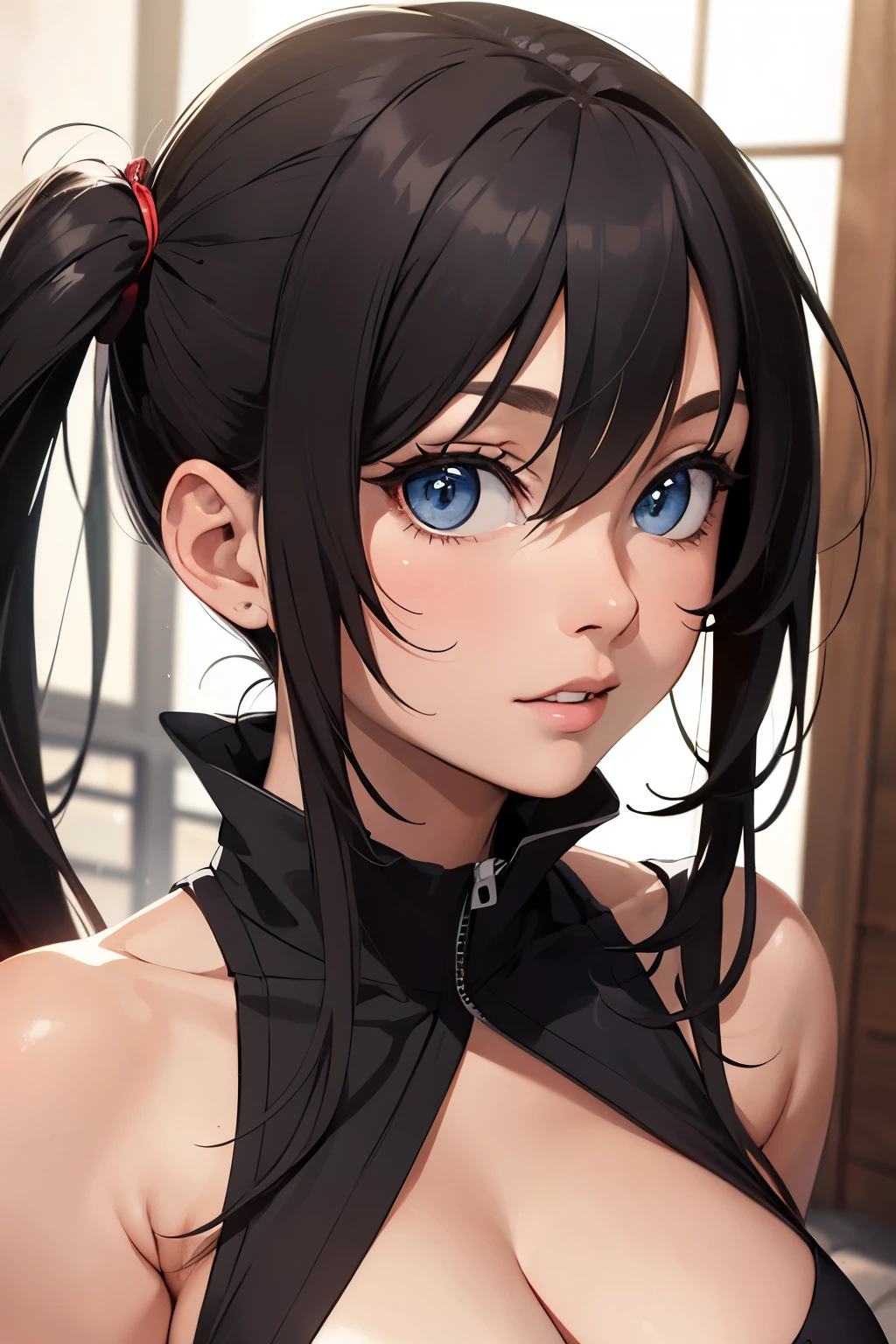 ((best quality)), ((masterpiece)), (detailed), perfect face, big breasts, black hair, anime, milf, twin tails, long hair
