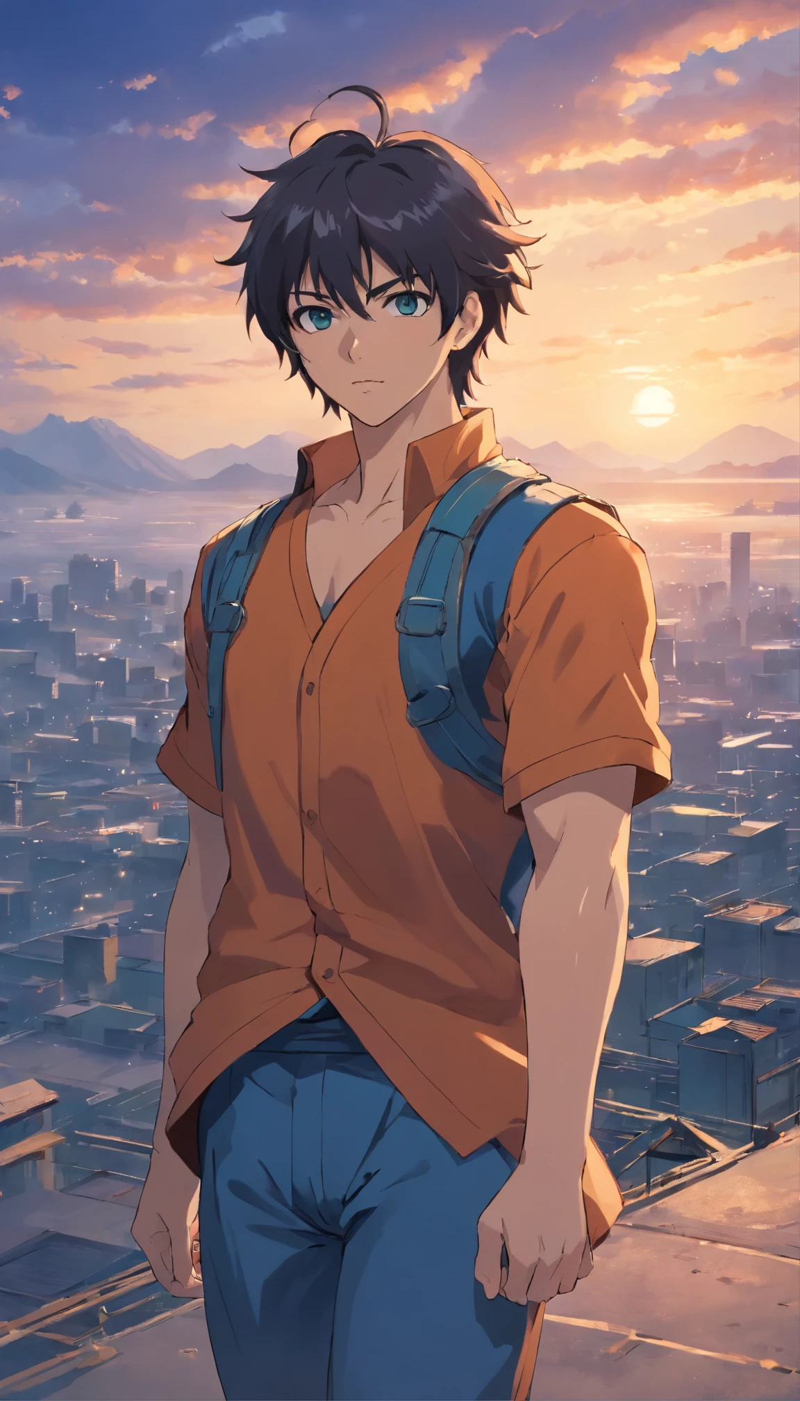 with high definition images,In the heart of a desolate post-apocalyptic wasteland、A lone figure stands, embodying the epitome of resilience and strength.。This masterpiece is、北斗神拳の後継者である伝説のKenshiroを痛烈に描いた最高品質の傑作です。Chiseled、The intricate details of the determined face、It is a testament to the artist's skill.、All lines and curves、Expertly crafted to evoke the spirit of the characters。Those sharp and intense eyes、It contrasts sharply with the desolate landscape.、carrying the weight of his destiny。Kenshiro、Wearing