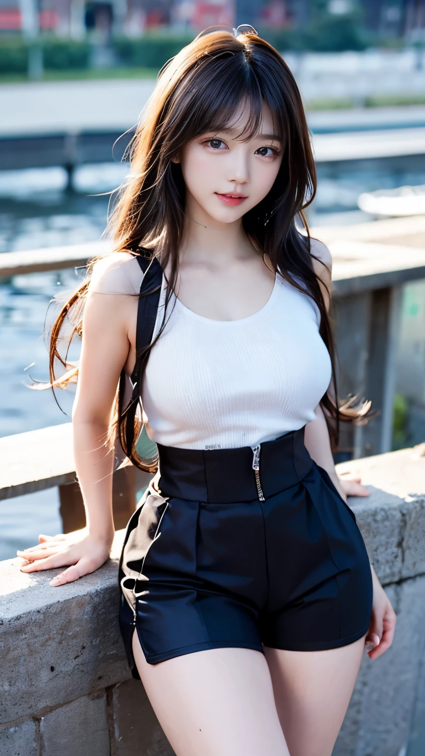 (Very delicate and beautiful:1.2)super model,,Big Breasts,Beautiful breasts,voluptuous,【bike shorts】,,【3girls】,,highest quality, High resolution, 8K,Sailor suit,Kick