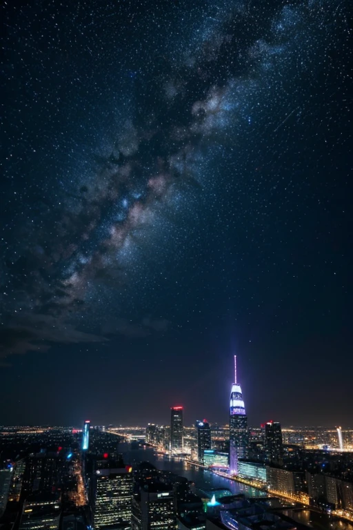 highest quality、City Neon、Starry Sky、moon