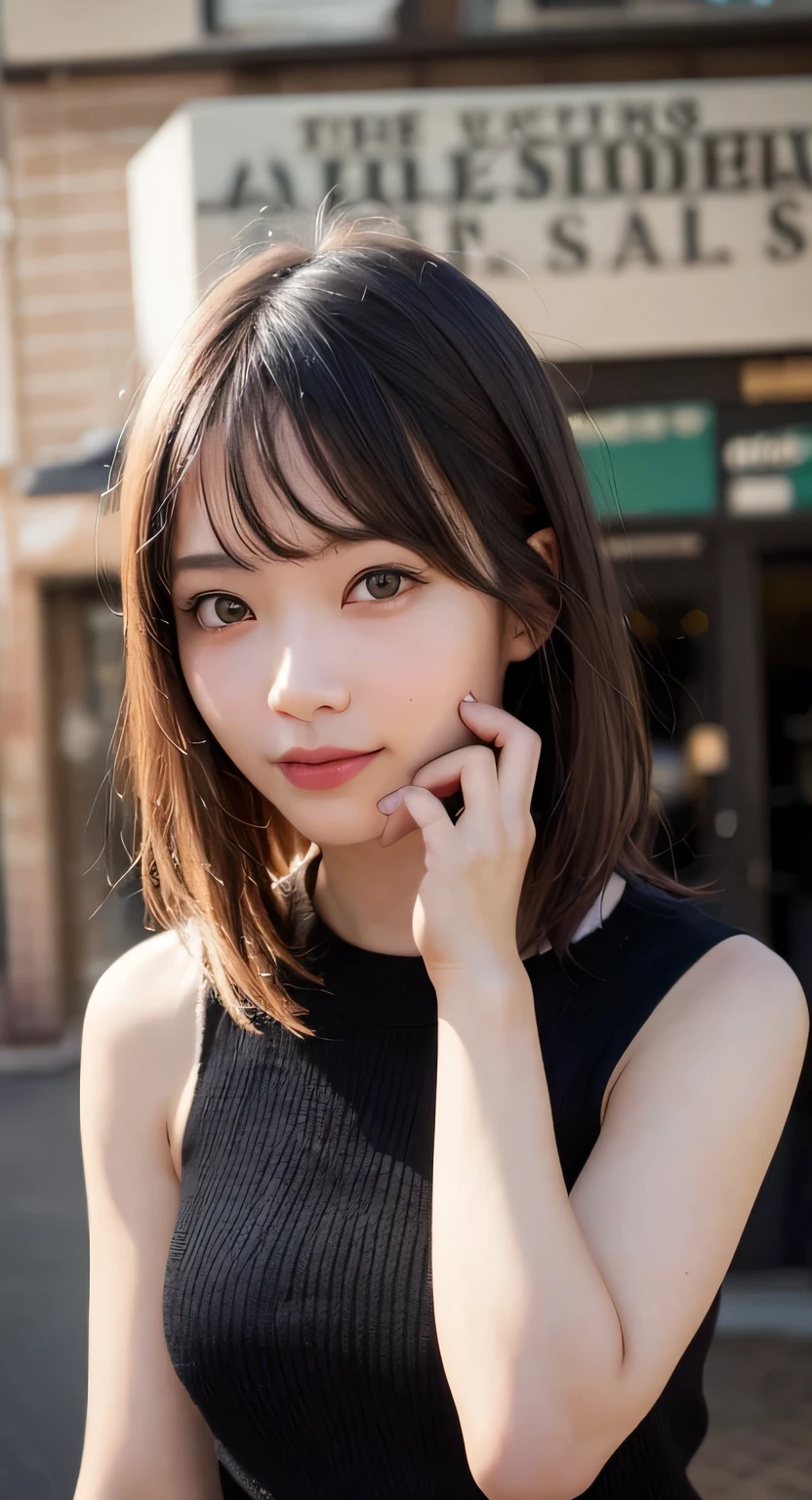 (Realistic、Photorealistic:1.37)、(8K、Raw photo、highest quality、masterpiece:1.2)、cute、Very detailed、Heart shaped eyes、Physically Based Rendering、超A high resolution、Kodak Vision Color、Filmed with an Arricam LT camera、Bokeh、Sharp focus、Watching the audience、Photorealistic、Realistic、alone、Photorealistic、highest quality、Highly detailed face、Highly detailed eyes and face、Beautiful and detailed、An unforgettable smile、Dirty hair、Floating hair、、｟White knitted clothes｠、｟black and white checked mini skirt｠｟Random Pause｠｟Beautiful legs｠（Foot fetish）（Shoulder straps are visible）（I can see the valley）｟Whole body image｠