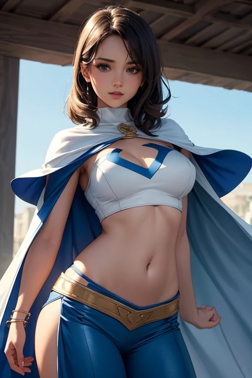 (), big boobasterpiece), boobs off shirt best quality, extremely detailed Supergirl uniform, (watercolor), Supergirl blushing, bloom, delicate and beautiful, illustration, (Extremely Detailed Black Short Hair Supergirl Wallpaper from below)(disheveled hair:1.2),(1girl from below) (front view below:1.1), (presenting a perfect tanned breast:1.6), big breasts off shirt, boobs off shirt, Shirts wide open, NSFW, presenting a perfect tanned breast (tanned breast:1.3), Supergirl minimalist uniform with gold shoulders and long red cape, Bare shoulders , 2 perfect hands holding opened uniform, Looking at viewer, ((dark skin:0.9)), blushing, very embarrassed, innocent smile, extremely detailed eyes, close up torso-Front-shot by Alex Maleev, professional, Canon camera, Camera Nikon photo, sharp, Bokeh, Studio quality, Fisheye lens, by Robert Capa,