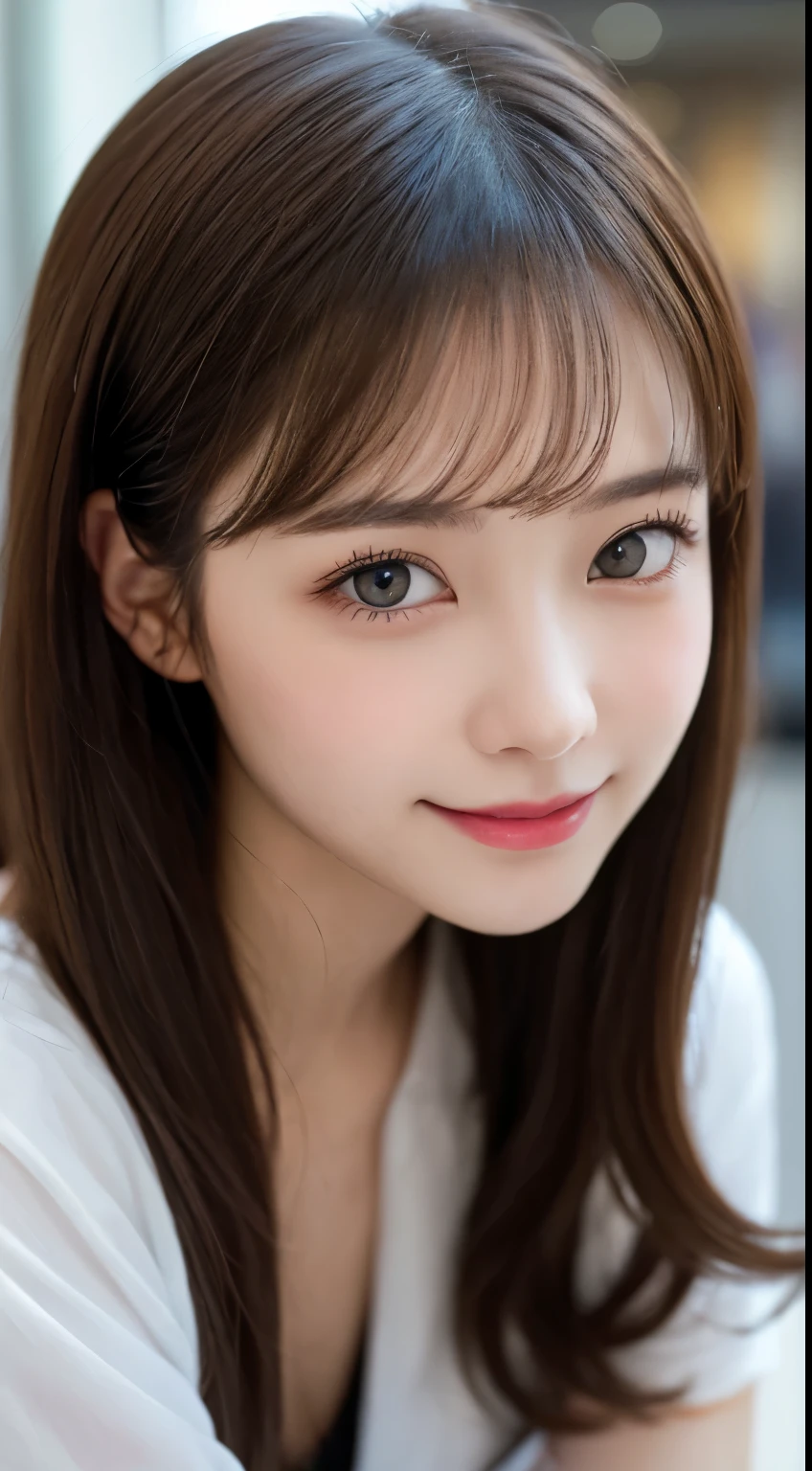 Tabletop, highest quality, shape, Very detailed, finely, High resolution, 8k wallpaper, 完璧なダイナミックな構shape, Beautiful and exquisite,ランダムなcute髪,,Natural color lip, Bold sexy pose,smile、20-year-old girl、cute、Looking into the camera,Always blur the background,Perfect and beautiful face,Slim face and figure,Big eyes、Putting on gal makeup,Small face,Shooting from below、smile,Blurred Background,Elegant feminine face、Cyberpunk Fashion、ride a bicycle