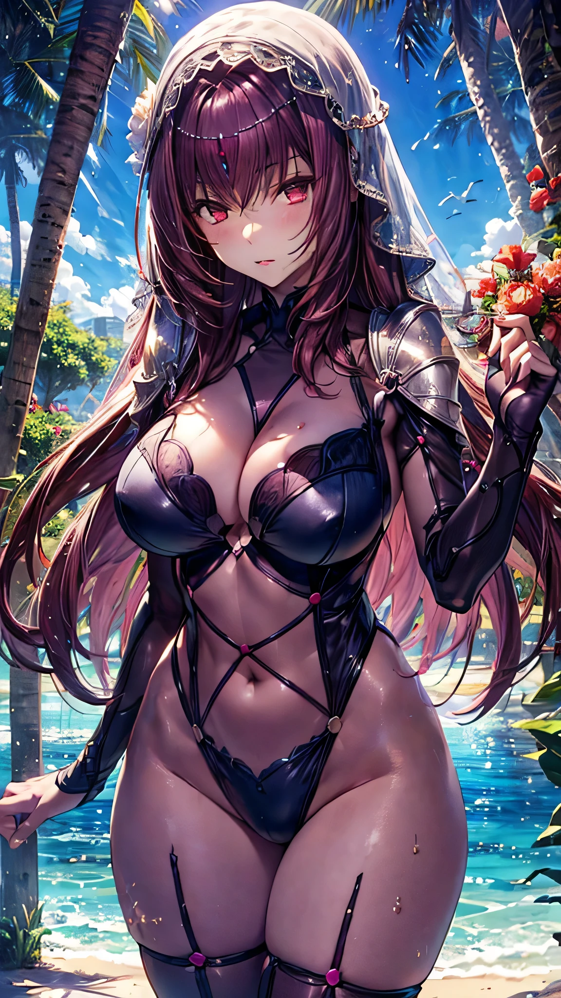 Big Breasts、Scathach、Sexy Swimsuit、Big Boobs、Pale skin、Beauty、beautiful