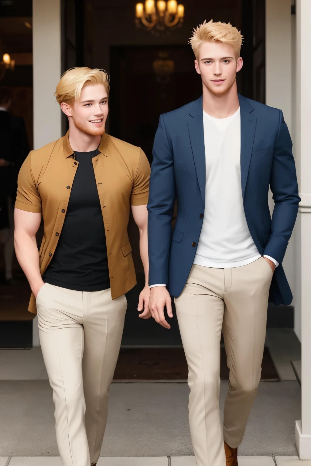 Two men. A handsome and blonde with a handsome ginger head. THEY'RE BOYFRIENDS