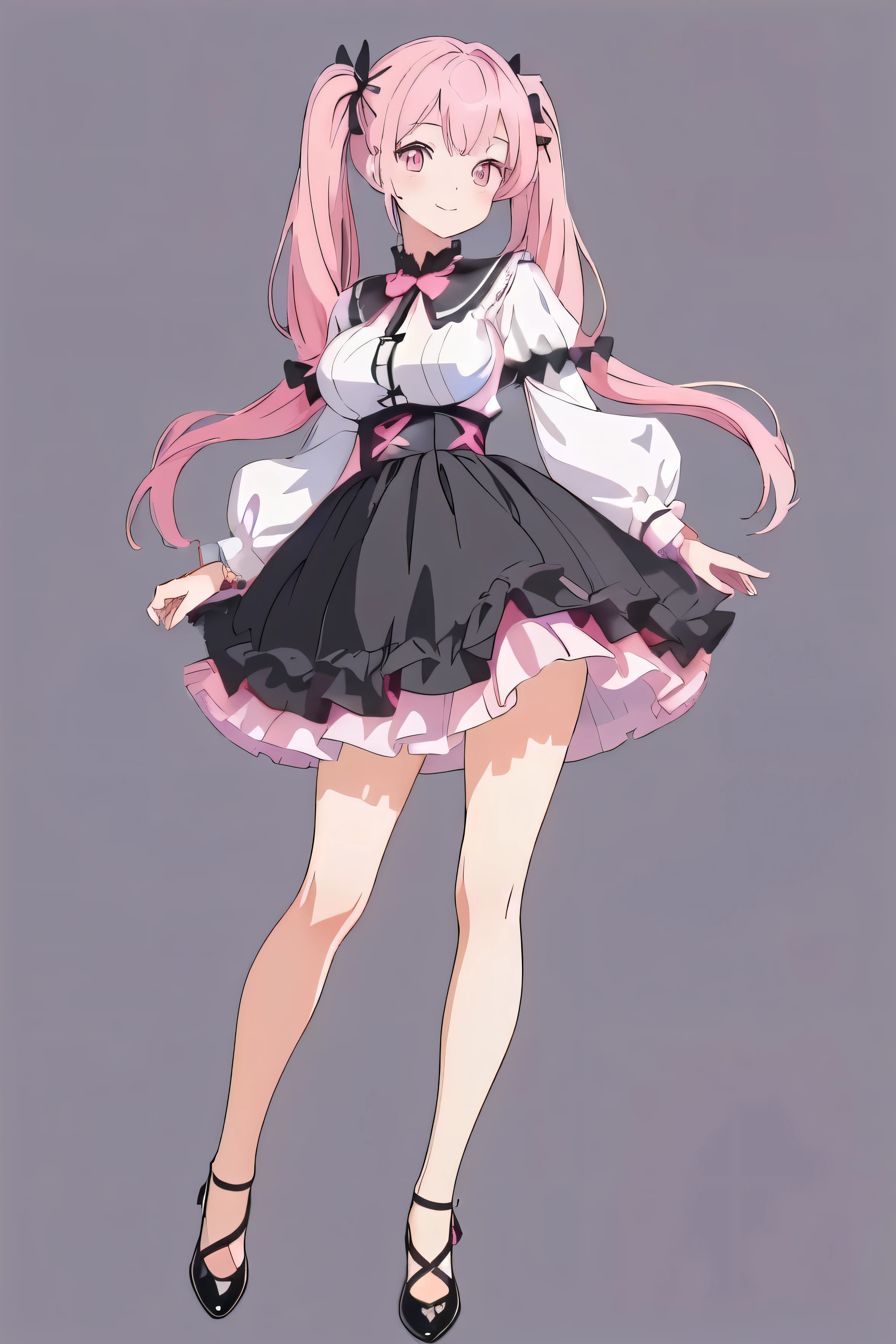 a close up of a person in a dress and shoes, cute anime waifu in a nice dress, anime full body illustration,  in dress, pretty anime character design, anime girl wearing a black dress, anime girl in a maid costume, anime visual of a cute girl, anime moe artstyle, high quality anime artstyle, anime character, anime concept art