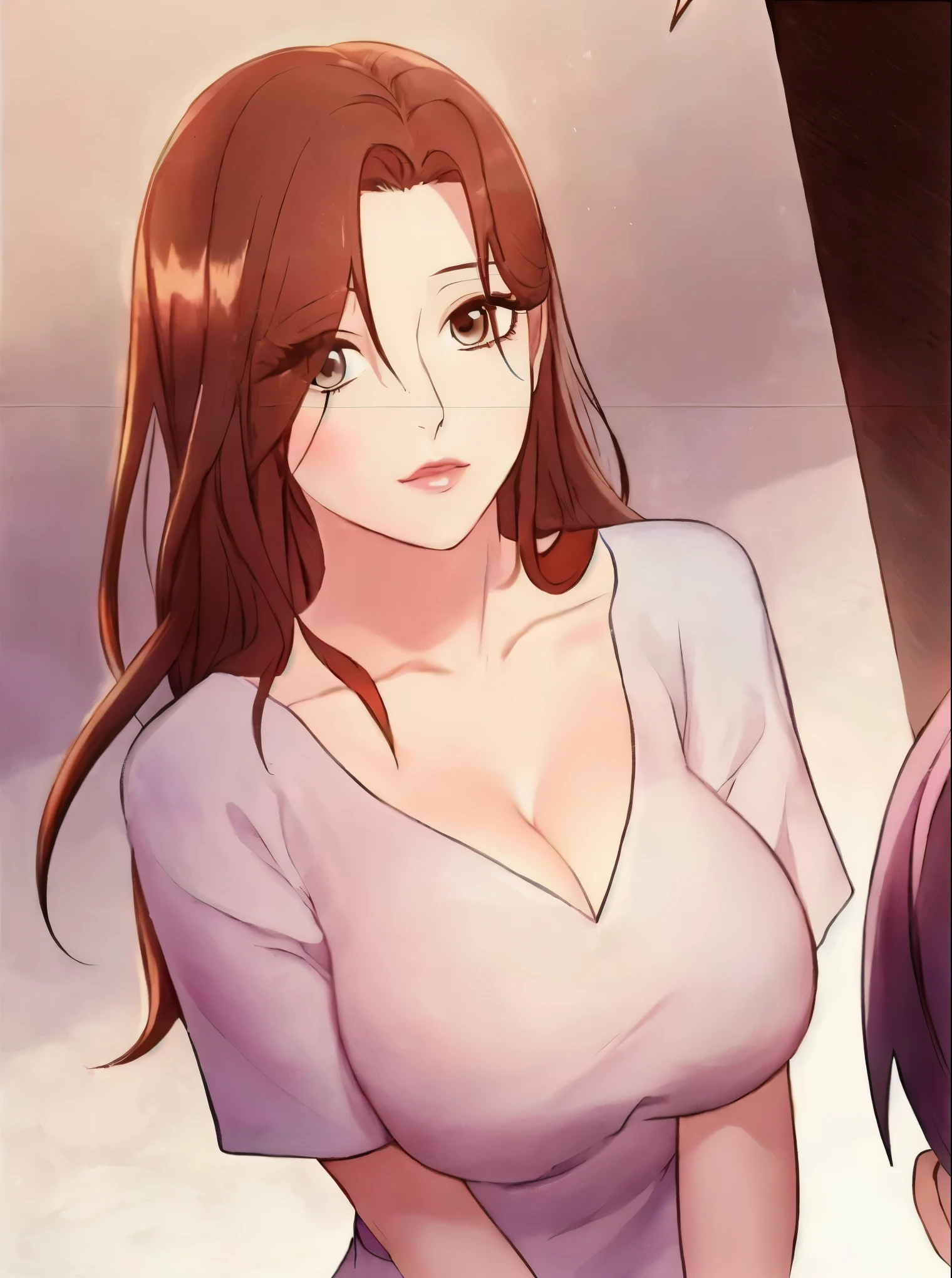 Beautiful woman in a pink shirt and a man in a blue shirt, seductive beautiful girl,