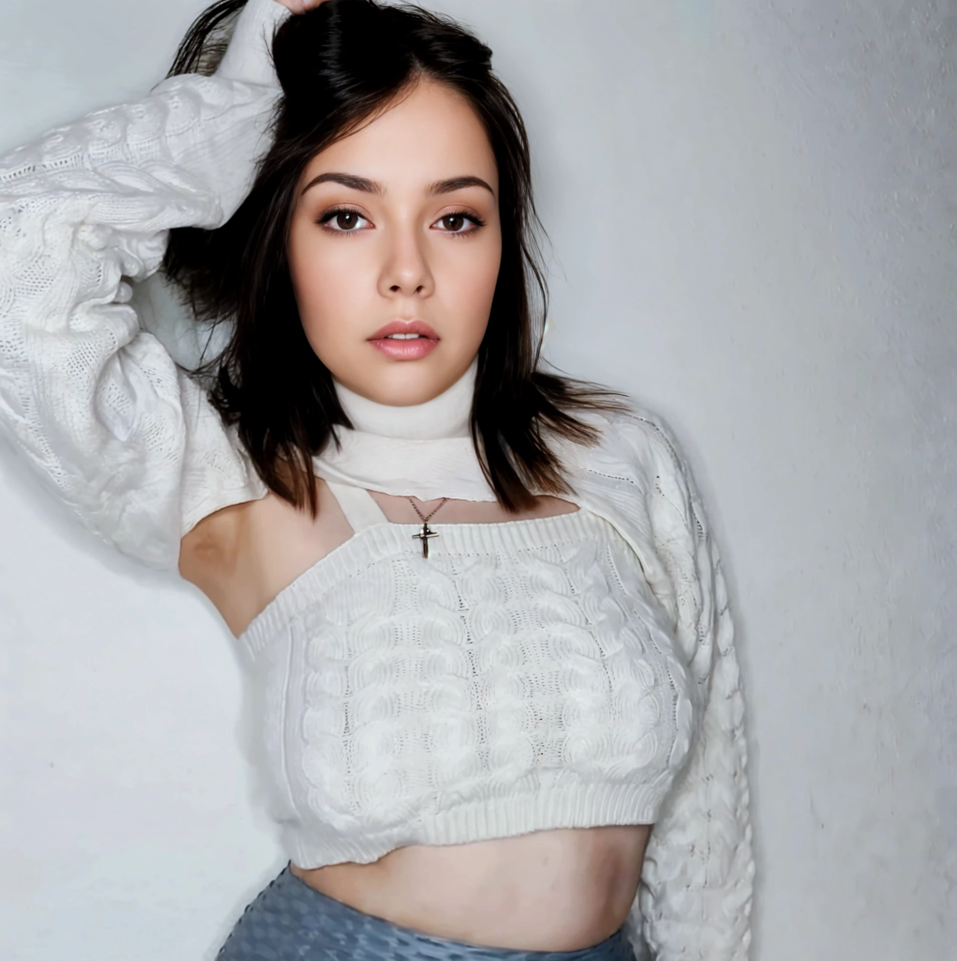 ((best quality)), ((masterpiece)), (detailed), 1girl, off-shoulder sweater