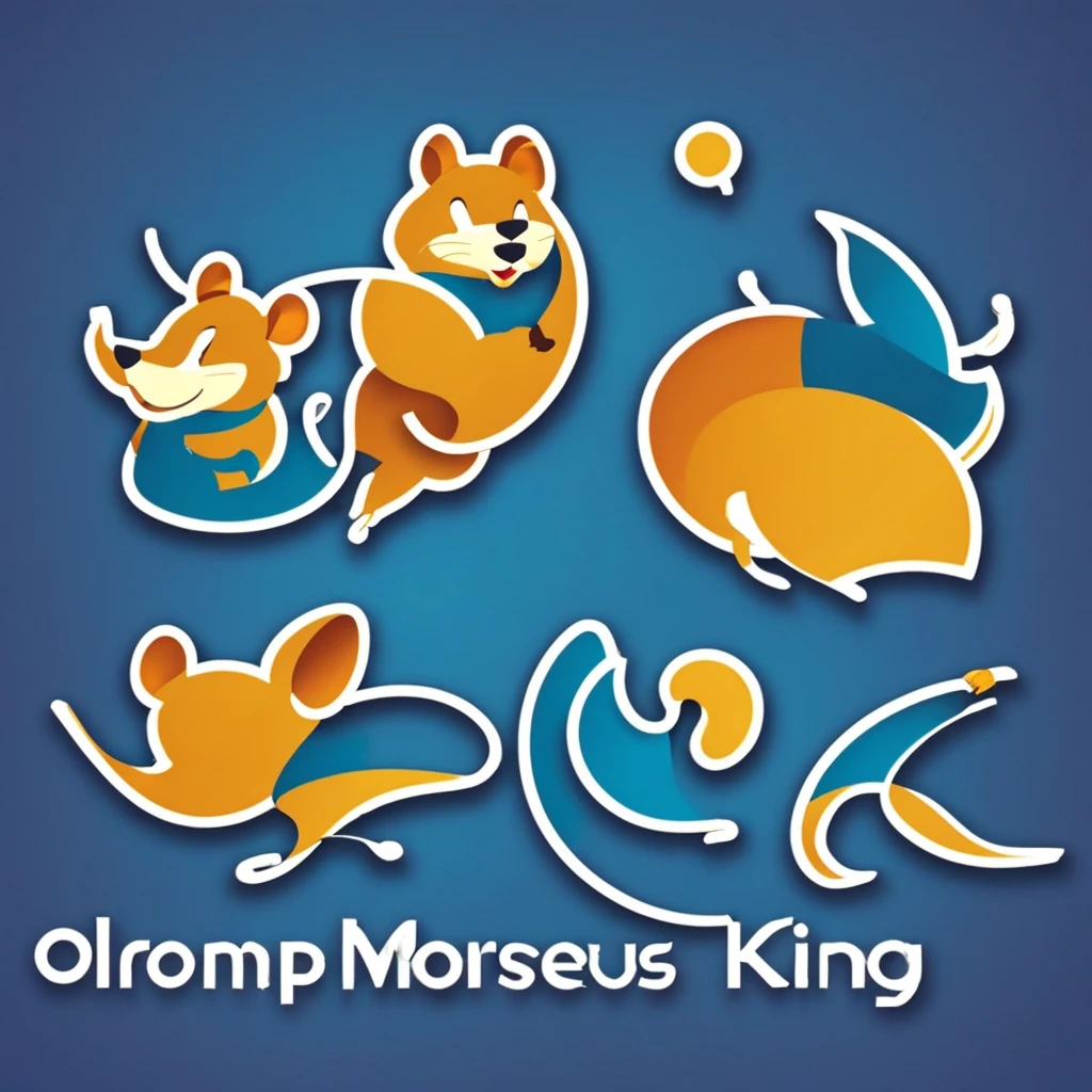 Simple mouse logo badge,It says Mouse King below