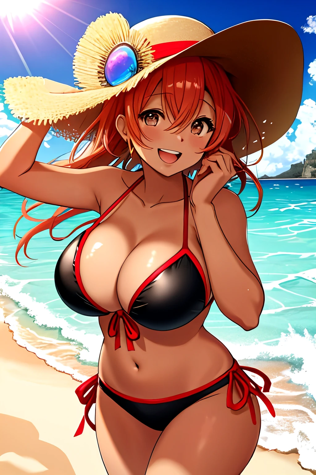 a girl, Bikini Swimwear、(huge Laughing:1.1), (open mouth:1.1), (wide open eyes:1.2), Bikini Swimwear、Dancing on the beach、Midsummer sun background、
Mexican rock, go go go go Mexican look, go go go go, the dazzling sun, the sun tanning your skin, the two of us who met in the ocean at midday, your eyes are Zapata black, your lips are Matador red, how wonderful, Senorita, I can't believe it, Senorita, say it once, say you love me, Mexican rock, go go go go, Mexican look, go go go go, if it's love's drink, tequila, let's dance to Latin rock, even our fingertips touch our hearts, my feelings are Mexican passion, your style, Mexican fashion, everyone is watching, you're numb, I'm a punchy rock and look, Mexican rock, go go go go, Mexican look, go go go go, you're fun, sunshine girl, you're a cheerful Yellow Dahlia, tonight I tried saying tomorrow for the first time, tomorrow, even your farewell words are cool, Mexican rock, go go go go, Mexican look, go go go go, Mexican rock Go go go go Mexican look go go go go