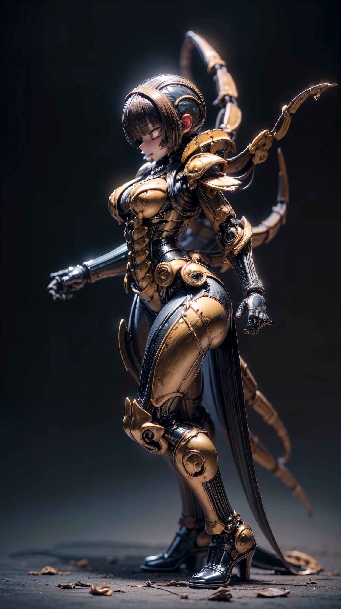 (high resolution,masterpiece,best quality,extremely detailed CG),(japanese girl), photorealistic, amazing fine details, all intricate, gloss and shiny,awesome many layers, 8k wall paper, ultimately realistic face, (whole body picture), perfect female proportion,villainess, (fusion of scorpion and lady:1.4), (scorpion form lady:1.2), (scorpion lady:1.2), (fusion:1.2), (scorpion exoskeleton bio insect suit:1.4), (scorpion blue exoskeleton bio insect armor:1.4), dystopia with a nice view
