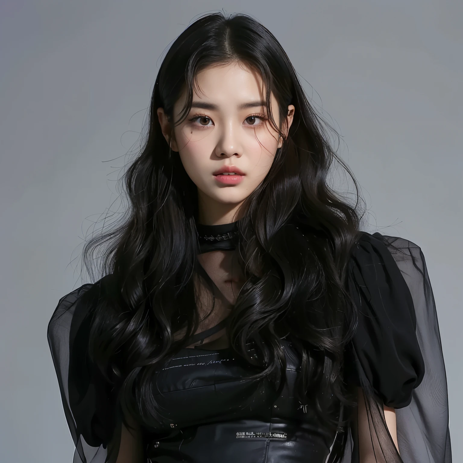 Close up of woman with long hair wearing black dress, Portrait of Blackpink Josh, Jinyoung Canella, Jaeyeon Nam, Taejun Kim, first wave, Heonhwa Choi, Portraits of Korean female idols, Retrato Jisoo Blackpink, Lee, Ji - Eun, Lee, Ji - Eun, Korean writer, official art, Josh is Blackpink