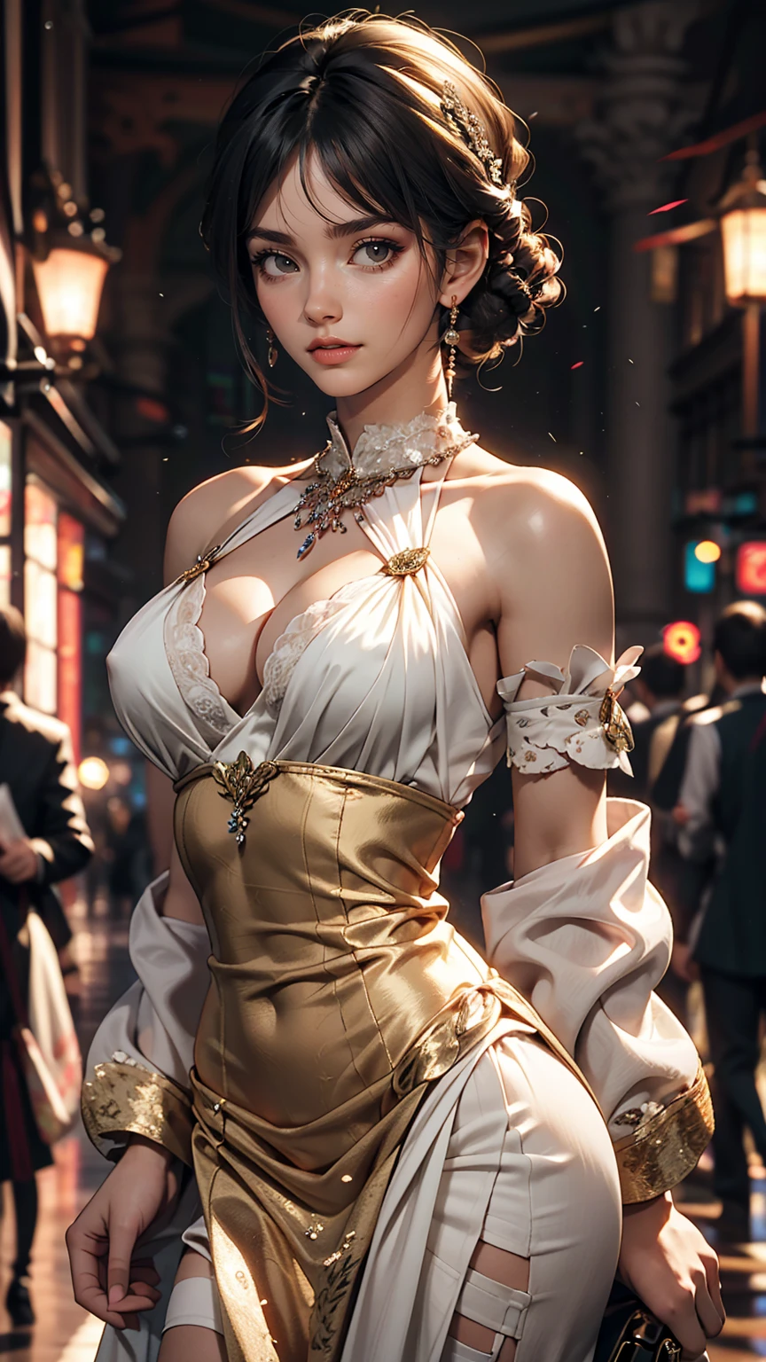 Smet Photos, masterpiece, highest quality, Delicate skin, Blurred Background, Sumetal, Open chest,
