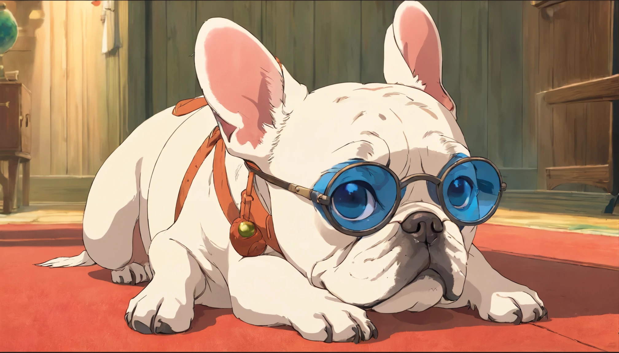 Eyepatch on left eye French Bulldog