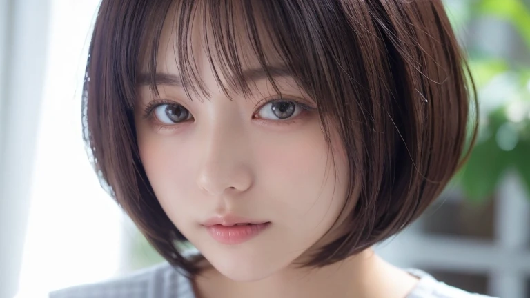 (Bob Cut Hair:1.2),(Wear a checker, Wearing a blouse:1.2),1 girl,Japanese,21 years old,(Small breasts:1.3),(highest quality,masterpiece:1.3,超A high resolution,),(Ultra-detailed,Caustics),(Photorealistic:1.4,RAW shooting,)Ultra-Realistic Capture,Very detailed,High resolution 16K human skin close-up。 Natural skin texture、,Pores、、It needs to be detailed enough to be easily identifiable。 Skin should be even-toned and healthy looking。 Use natural light and colour, Sad expression, Looking at the camera, Perfect dynamic composition, Outdoor