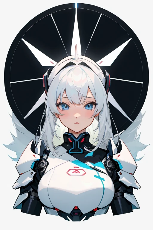 Hair color#CEC8D2 bionic human feeling（The gray heart exposed in the chest）
Anime girl in black and white clothing，Anime drawing inspired by Moto Sorayama，Trends on Pixiv，new doctrine，Broken beautiful female robot！ ，Anime robot mixed with organic，Wearing white futuristic armor，White-haired god，Glossy white armor anime goddess white armor，全身披著銀色鎧甲
帶著藍色蝴蝶結Anime girl in black and white clothing，Inspired by Leng Mei、pixiv、tachisme、Girls&#39; Frontline宇宙、ahegao face、Exquisitely detailed anime paintings。Girls&#39; Frontline, 來自Girls&#39; Frontline, ahegao, Close-up of young anime girl, Girls&#39; Frontline風格, Black anime pupils in her eyes